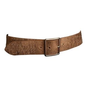 Linea Pelle Metallic Leather Studded Belt Size M/32”,Pre-Owned